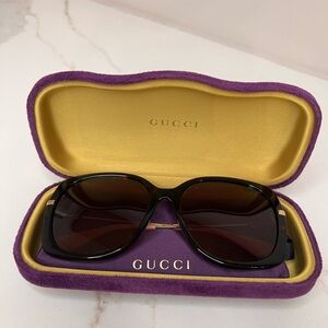 Gucci Havana Tortoise and Gold Sunglasses